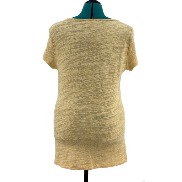 Jones New York Yellow Marled Knit Lightweight Short Sleeve Sweater, Large - Picture 10 of 16